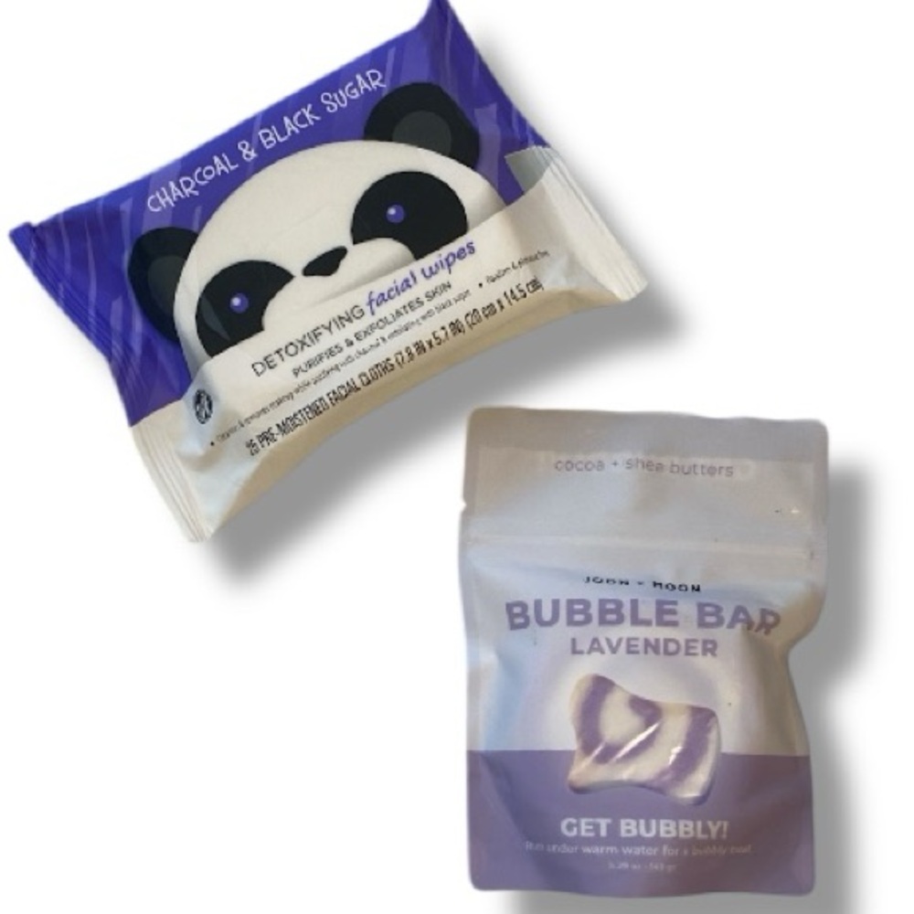 Lavender Bubble Bar & Charcoal Facial Wipes Duo